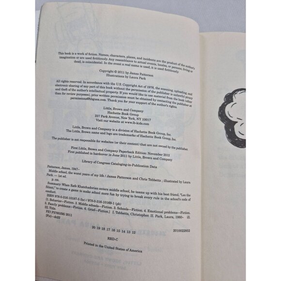 Middle School The Worst Years Of My Life Book By James Patterson & Chris Tebbett - Picture 2 of 6